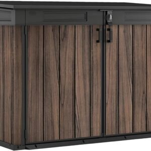 Horizontal Garden Storage Unit, 2020L, Gas-Assisted Lid & Lockable Double Doors