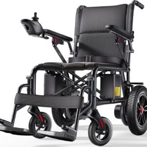 Folding Electric Wheelchair, 24km Range, Joystick Control & Dual Braking System